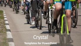  Presentation with racing - Cool new PPT theme with many racing bikes a group backdrop and a gray colored foreground