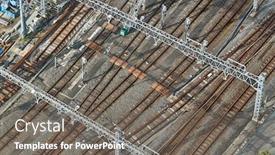  Presentation with railway tracks - PPT theme consisting of many-railway-tracks-industrial background and a gray colored foreground