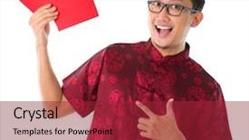  Presentation with pow - Colorful PPT theme enhanced with many red packets ang pow backdrop and a  colored foreground