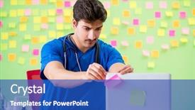  Presentation with reminders - Presentation theme consisting of many reminders and urgent background and a cobalt blue colored foreground