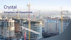  Presentation with under construction - Presentation design having security culture - ruins of an ancient castle background and a forest green colored foreground