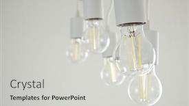  Presentation with lamps - Colorful slide deck enhanced with many-retro-led-lamps-hanging backdrop and a light gray colored foreground