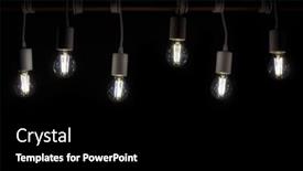  Presentation with lamps - Slide set with many-retro-led-lamps-hanging background and a black colored foreground