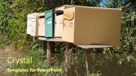  Presentation with mail - Presentation design enhanced with many-retro-mail-outdoor-boxes background and a tawny brown colored foreground