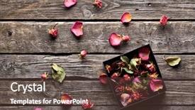  Presentation with rose petal corner frame - Audience pleasing presentation design consisting of many rose petals inside open backdrop and a tawny brown colored foreground