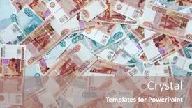  Presentation with russian - Colorful slide set enhanced with many-russian-paper-money-background backdrop and a coral colored foreground