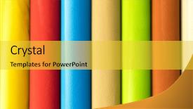  Presentation with dyeing industry - Theme featuring many samples of tanned leather background and a yellow colored foreground