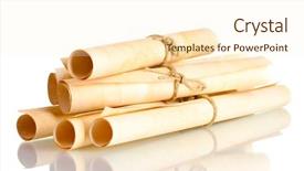  Presentation with scrolls - Audience pleasing presentation theme consisting of many scrolls isolated on white backdrop and a cream colored foreground