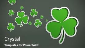  Presentation with grey - Slide deck having many-shamrocks-on-a-grey background and a dark gray colored foreground