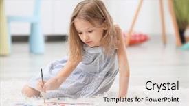  Presentation with patient centered home - PPT layouts enhanced with many skills - little girl painting while sitting background and a light gray colored foreground