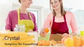  Presentation with happy smiling woman dental health - Presentation featuring many skills - smiling woman looking at her background and a  colored foreground