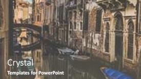  Presentation with beautiful houses - Presentation theme with many-small-boats background and a gray colored foreground