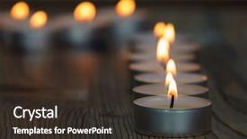  Presentation with funeral candle - Theme enhanced with many small burning candles background and a tawny brown colored foreground