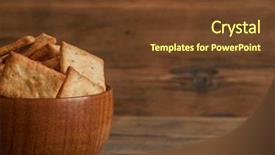  Presentation with dried food - Colorful PPT theme enhanced with many small dried rusks bread backdrop and a tawny brown colored foreground