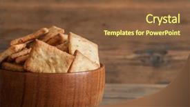  Presentation with dried food - Slide set having many small dried rusks bread background and a tawny brown colored foreground