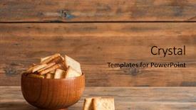  Presentation with dried food - Audience pleasing presentation design consisting of many small dried rusks bread backdrop and a red colored foreground