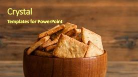  Presentation with dried food - Cool new slide set with many small dried rusks bread backdrop and a tawny brown colored foreground