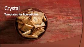  Presentation with dried food - Presentation consisting of many small dried rusks bread background and a tawny brown colored foreground