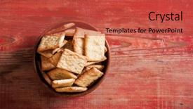  Presentation with dried food - Beautiful presentation design featuring many small dried rusks bread backdrop and a red colored foreground