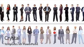  Presentation with crowd - Audience pleasing theme consisting of many small groups - crowd or group of business backdrop and a light blue colored foreground