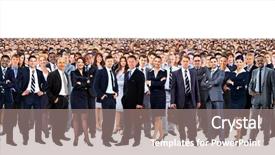  Presentation with people - Presentation theme consisting of many small groups - large group of people full background and a gray colored foreground