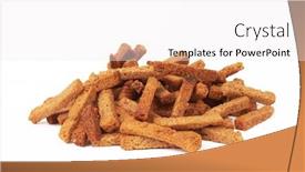  Presentation with salty - Presentation theme consisting of many small salty dried rusks background and a white colored foreground