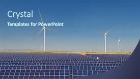  Presentation with solar panels - Slides consisting of many-solar-panels-for-electric background and a ocean colored foreground