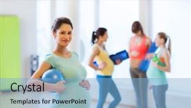  Presentation with healthy people - Cool new theme with many sports - pregnancy sport fitness people backdrop and a light blue colored foreground