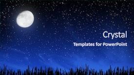  Presentation with dark blue sky stars - PPT theme having night sky with many stars background and a navy blue colored foreground