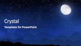  Presentation with night sky moon - Beautiful theme featuring many stars and moon background backdrop and a navy blue colored foreground