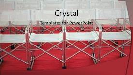  Presentation with steel fabrication - Slide deck with many steel folding chairs background and a light gray colored foreground