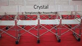  Presentation with steel fabrication - Presentation design with many steel folding chairs background and a light gray colored foreground
