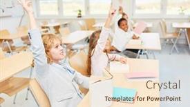  Presentation with school elementary - Cool new theme with many-students-register-in-elementary backdrop and a lemonade colored foreground