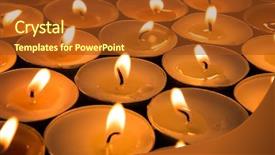  Presentation with life memorial candle light - Presentation theme enhanced with many tea light candles burning background and a tawny brown colored foreground