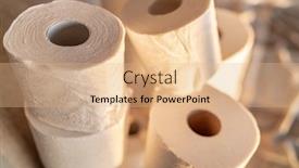  Presentation with toilet - Colorful PPT theme enhanced with many-toilet-paper-rolls backdrop and a coral colored foreground