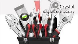  Presentation with box - Audience pleasing PPT theme consisting of many-tools-in-tool-box backdrop and a light gray colored foreground