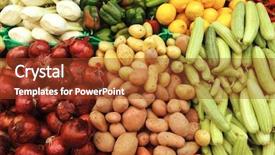  Presentation with market - Slide set consisting of many types of vegetables on market background and a tawny brown colored foreground