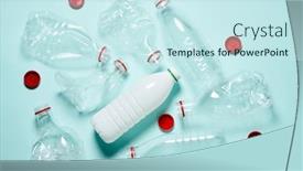  Presentation with beverage - Amazing presentation theme having many-used-plastic-beverage-bottles backdrop and a sky blue colored foreground