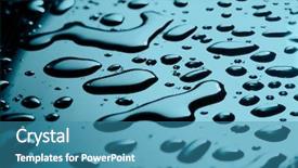  Presentation with water drops - Colorful presentation theme enhanced with many water drops for background backdrop and a  colored foreground