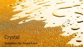  Presentation with water drops - Amazing slides having many water drops for background backdrop and a gold colored foreground