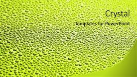  Presentation with water droplet drops on plant - Theme with many water drops for background background and a yellow colored foreground