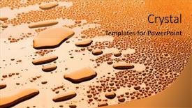  Presentation with water droplet drops on plant - Slides with many water drops for background background and a gold colored foreground