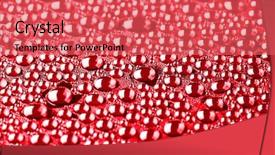  Presentation with crystal for drop of water on w - Beautiful theme featuring many water drops for background backdrop and a coral colored foreground