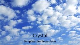  Presentation with deep blue - Beautiful theme featuring rapture - many white fluffy clouds backdrop and a light blue colored foreground