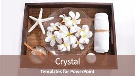  Presentation with peppermint candy cane on white - Cool new presentation with many white frangipani in bowl backdrop and a  colored foreground