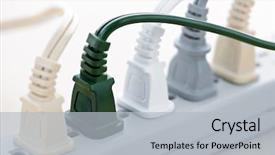  Presentation with electric wires - Presentation theme consisting of many wires plugged into electric background and a light gray colored foreground