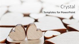  Presentation with hearts - Slide set with many-wooden-colorless-hearts-background background and a white colored foreground