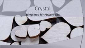  Presentation with true love - Slide set featuring many-wooden-colorless-hearts-background background and a light blue colored foreground