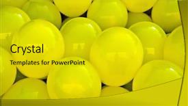  Presentation with tethered hot air balloons - Slides with many yellow colored air balloons background and a  colored foreground