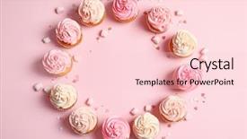  Presentation with cupcakes - Slide deck consisting of many yummy cupcakes on color background and a lemonade colored foreground